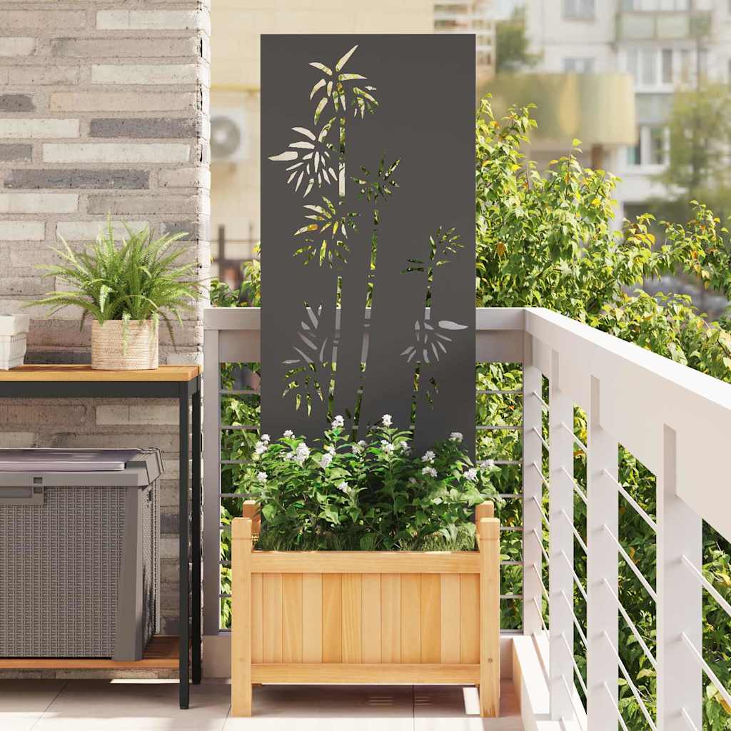 vidaXL Ecran de intimitate pentru grădină Floral Negru 50 x 140 cm