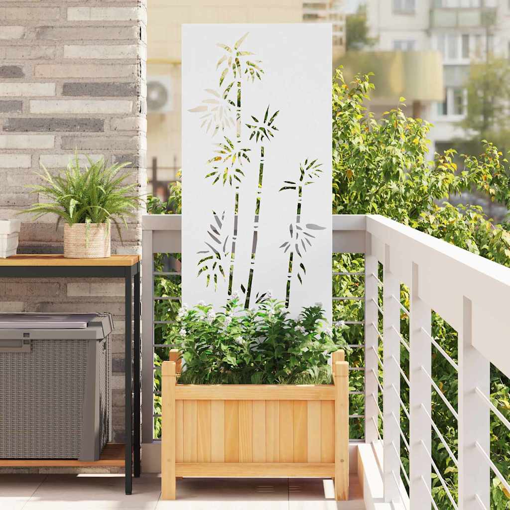 vidaXL Ecran de intimitate pentru grădină Floral Alb 50 x 140 cm