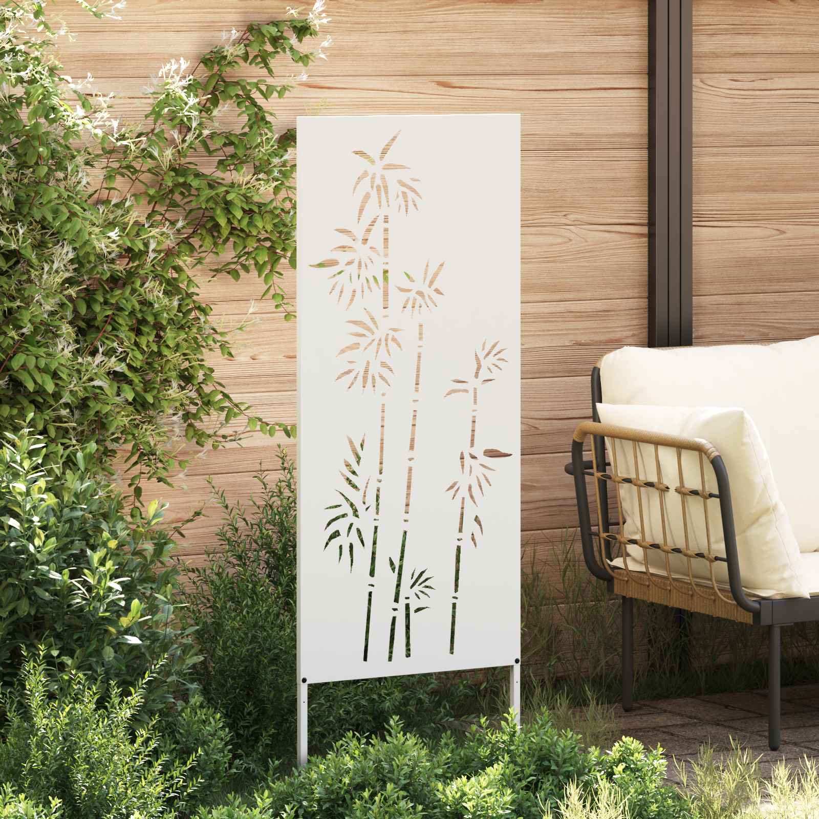 Zaslon za zasebnost v vrtu Bela 50 x 140 cm Mnogi jeklo - slika 3