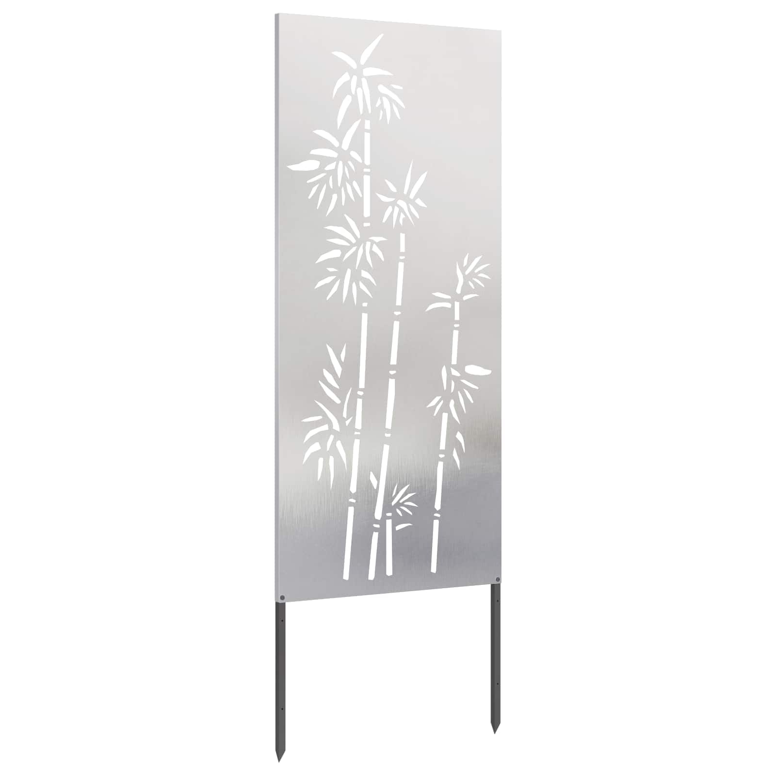 Tuin Privacy Screen Bloemen Zilver 50 x 140 cm Roestvrij staal image 5