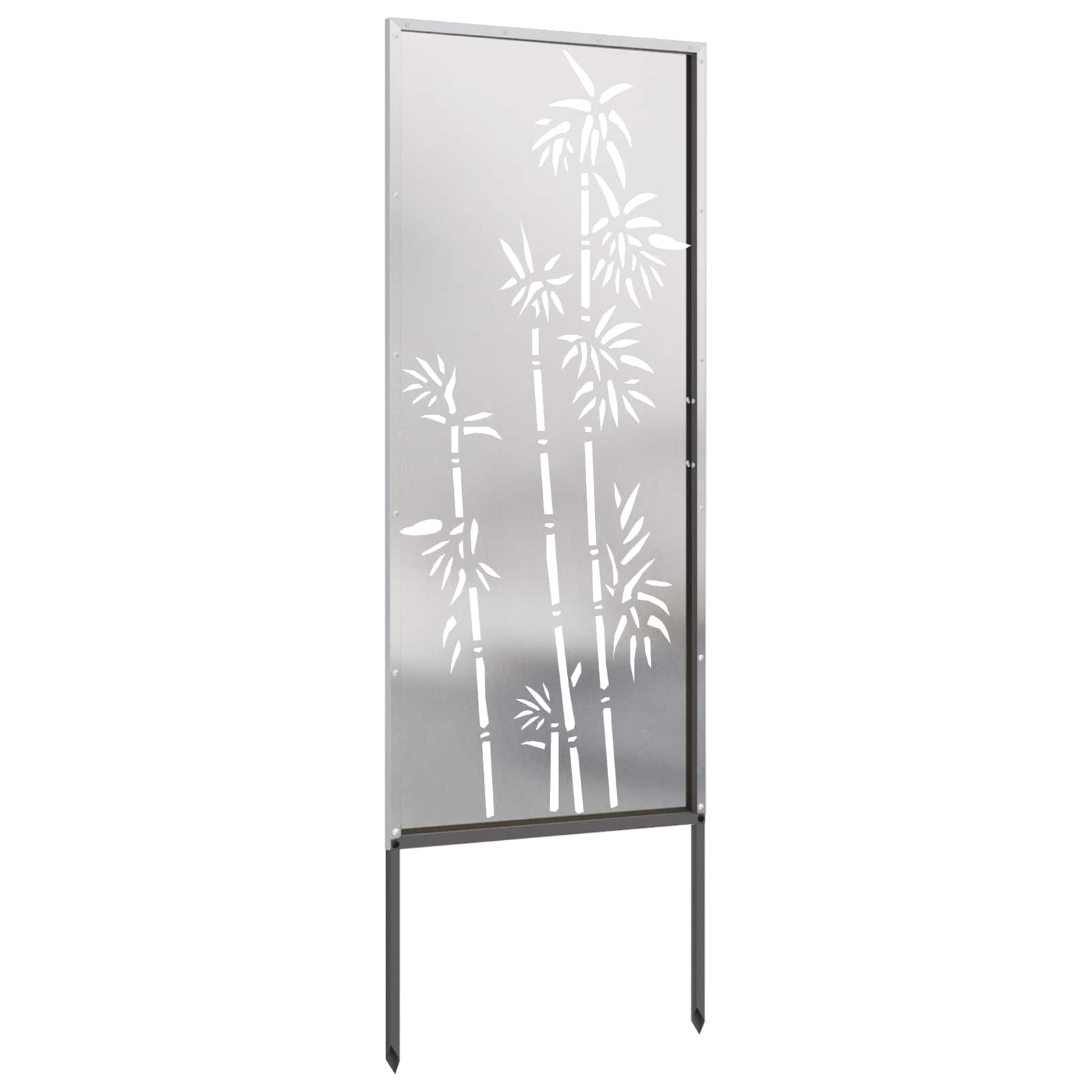 Tuin Privacy Screen Bloemen Zilver 50 x 140 cm Roestvrij staal image 6