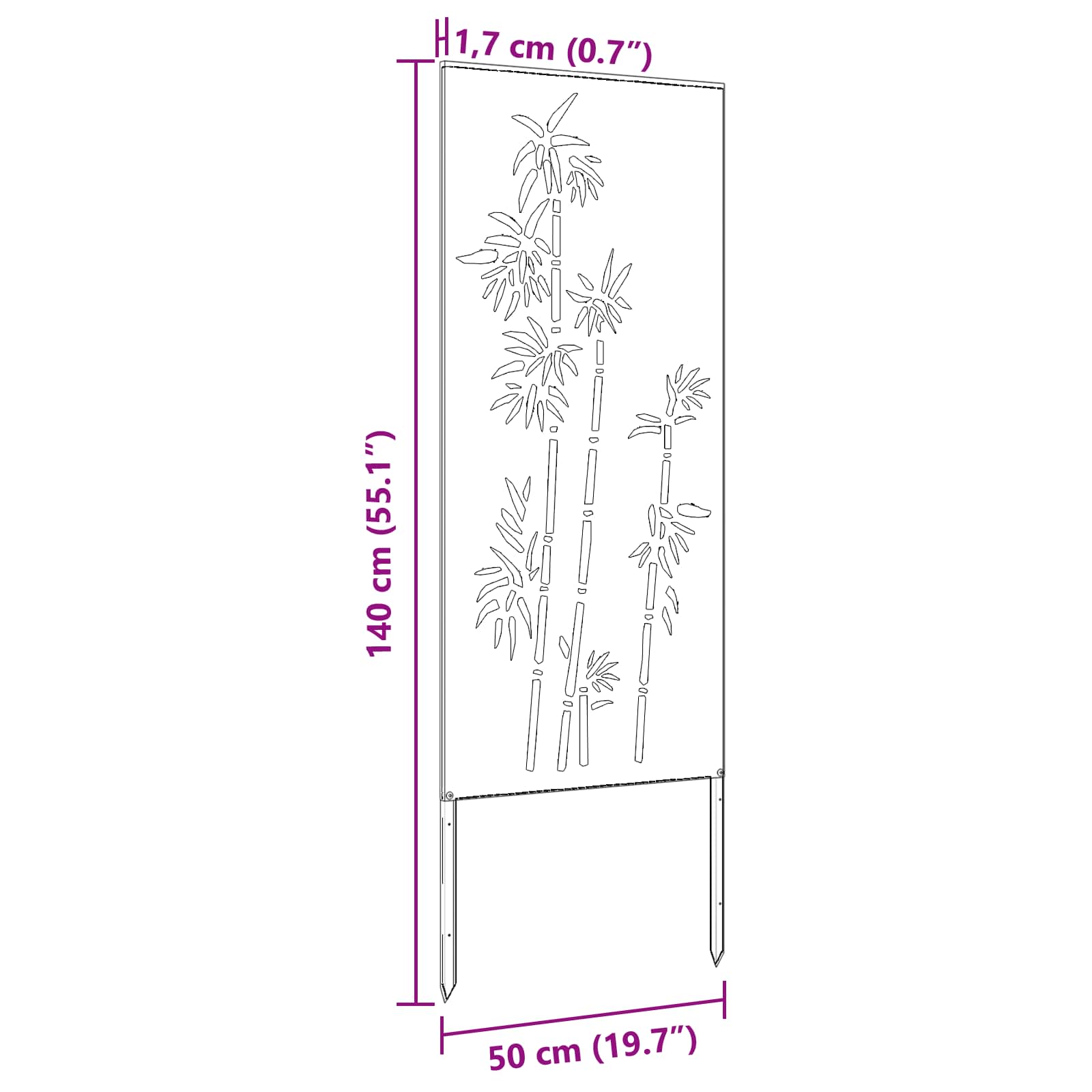 Tuin Privacy Screen Bloemen Zilver 50 x 140 cm Roestvrij staal image 12