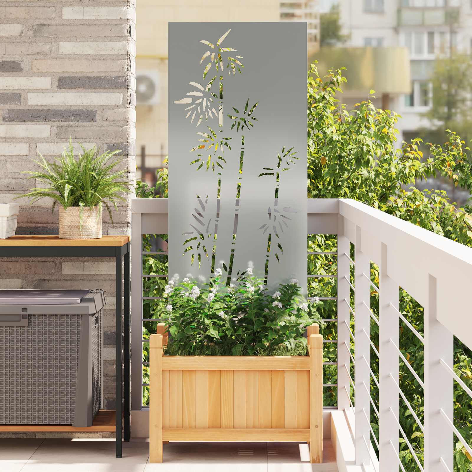Tuin Privacy Screen Zilver 50 x 140 cm Gegalvaniseerd staal image 1