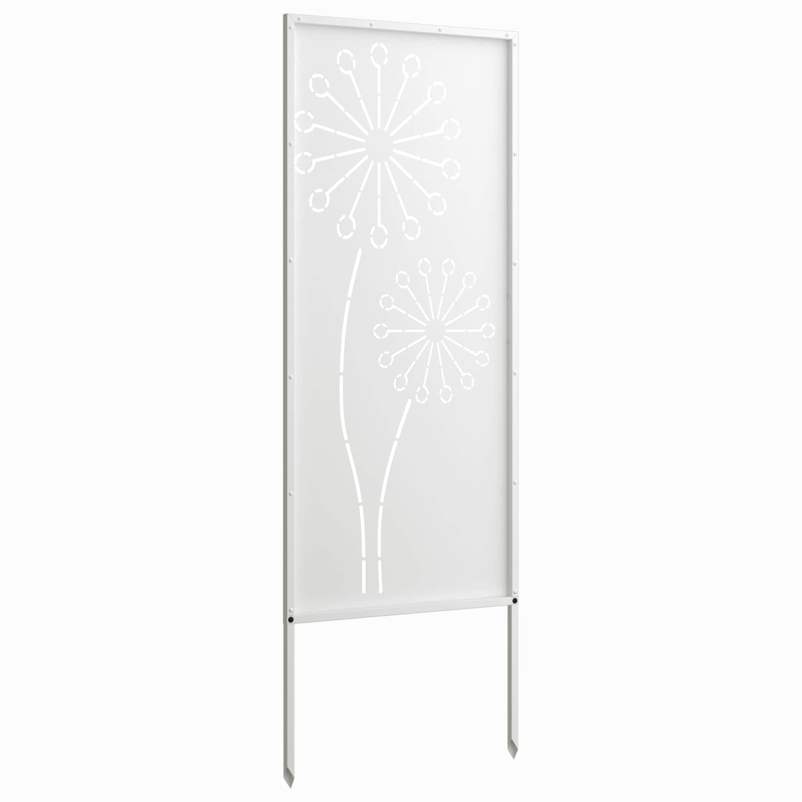 Tuin Privacy Screen Fretwerk Wit 50 x 140 cm Koudgewalst staal image 5
