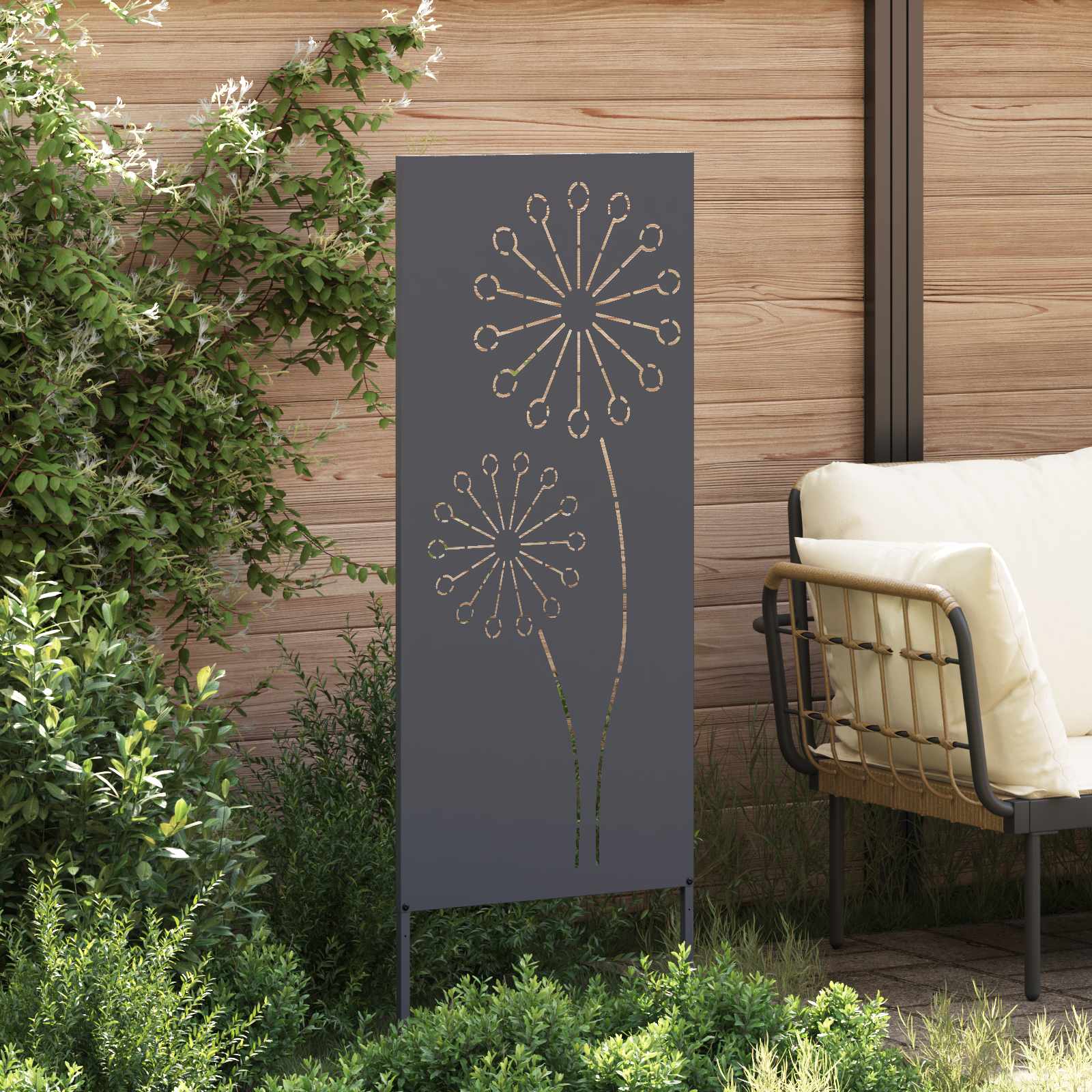 Tuin Privacy Screen Antraciet 50 x 140 cm Koudgewalst staal image 3