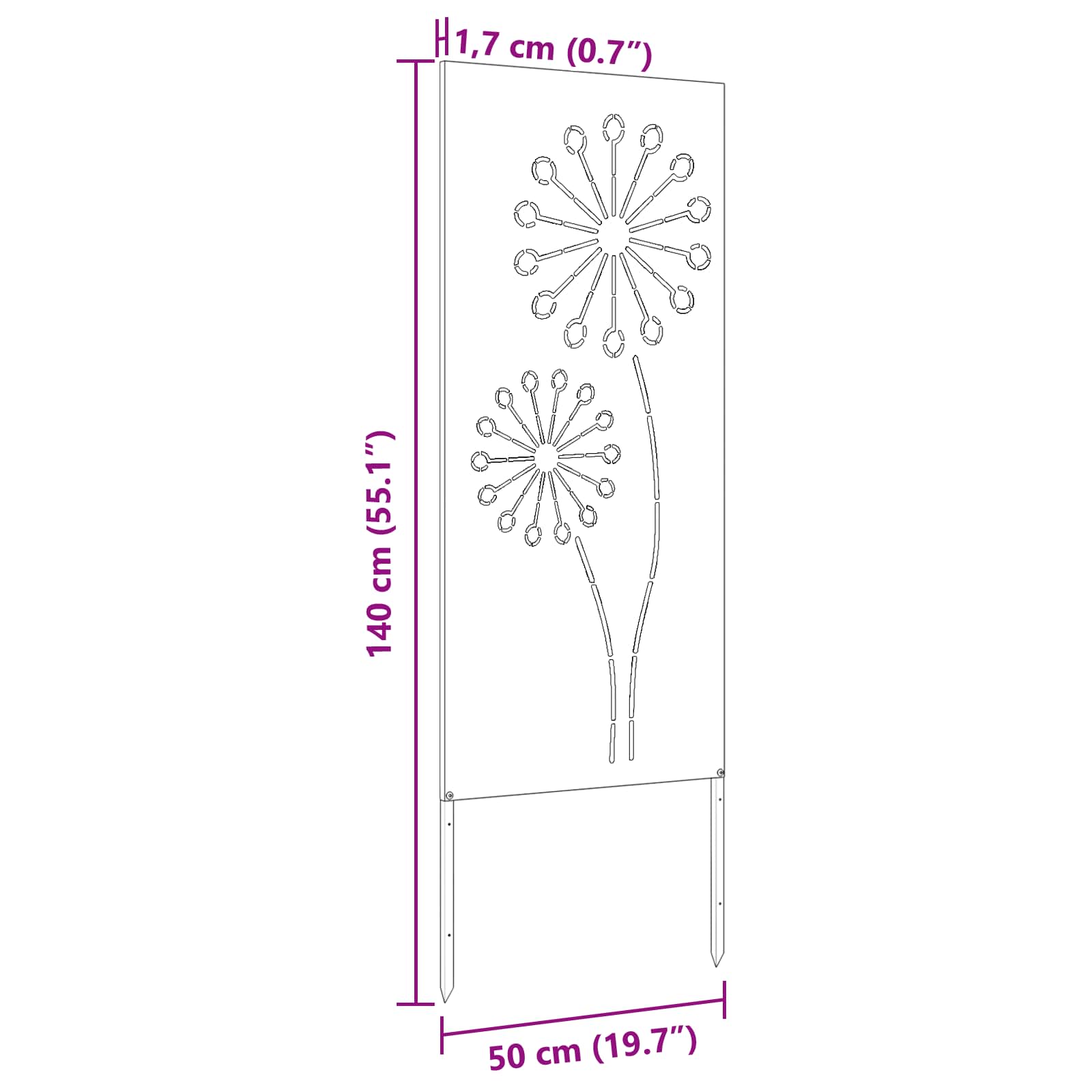 Tuin Privacy Screen Zilver 50 x 140 cm Gegalvaniseerd staal image 10