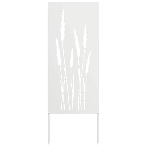 vidaXL Aia privaatsuse kate Lilled Valge 50 x 140 cm K&uuml;lmpruun teras