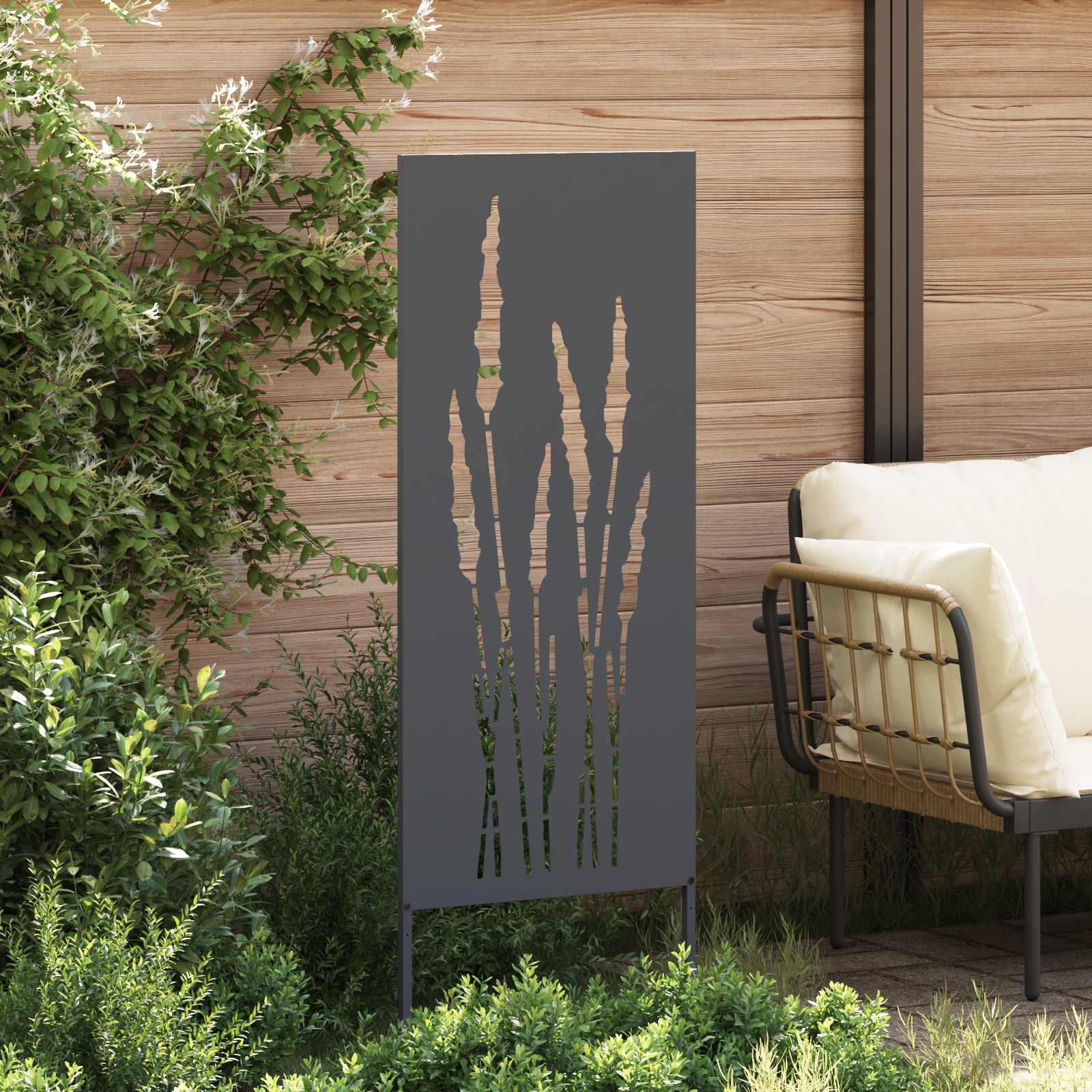 Tuin Privacy Screen Antraciet 50 x 140 cm Koudgewalst staal image 3