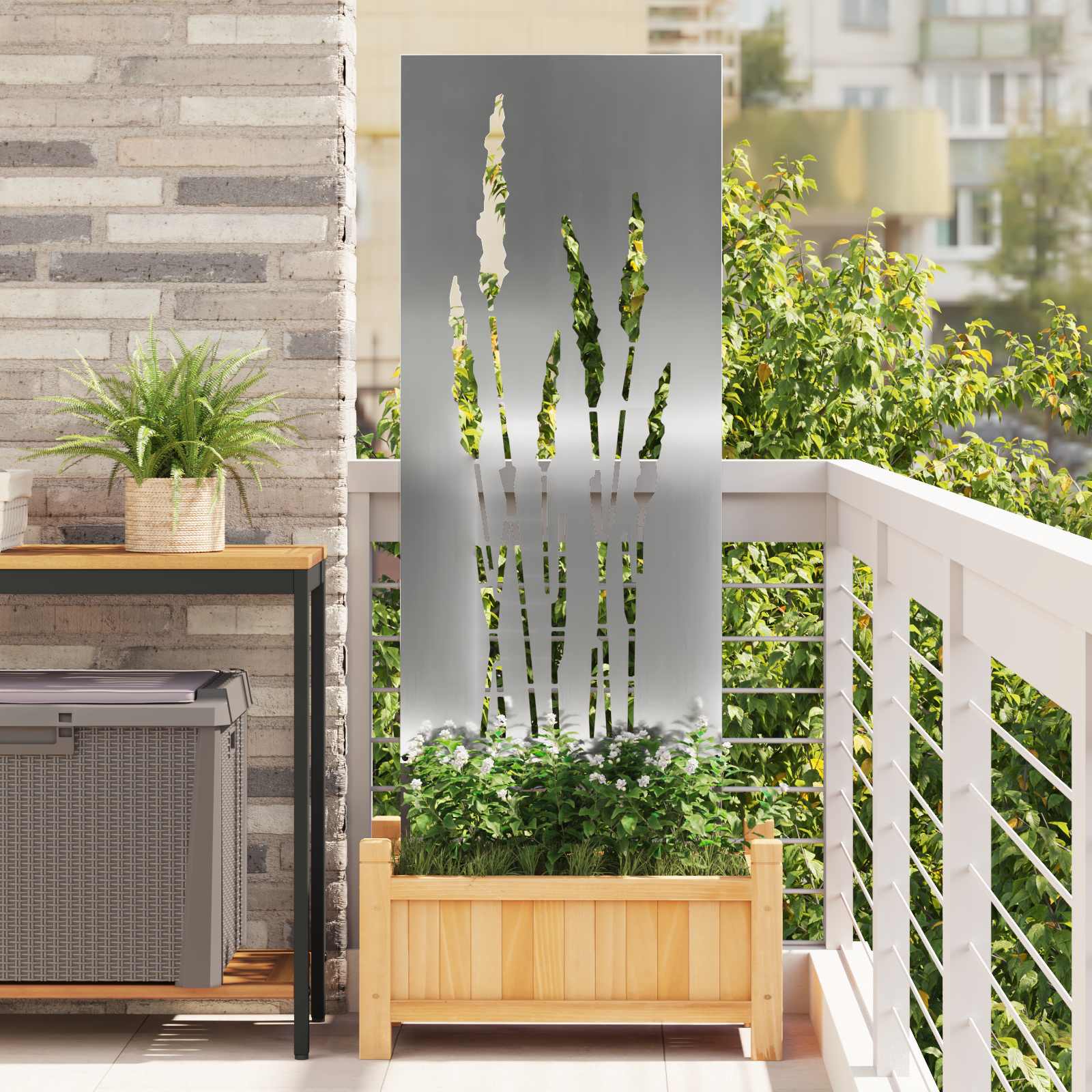 Tuin Privacy Screen Zilver 50 x 140 cm Gegalvaniseerd staal image 1