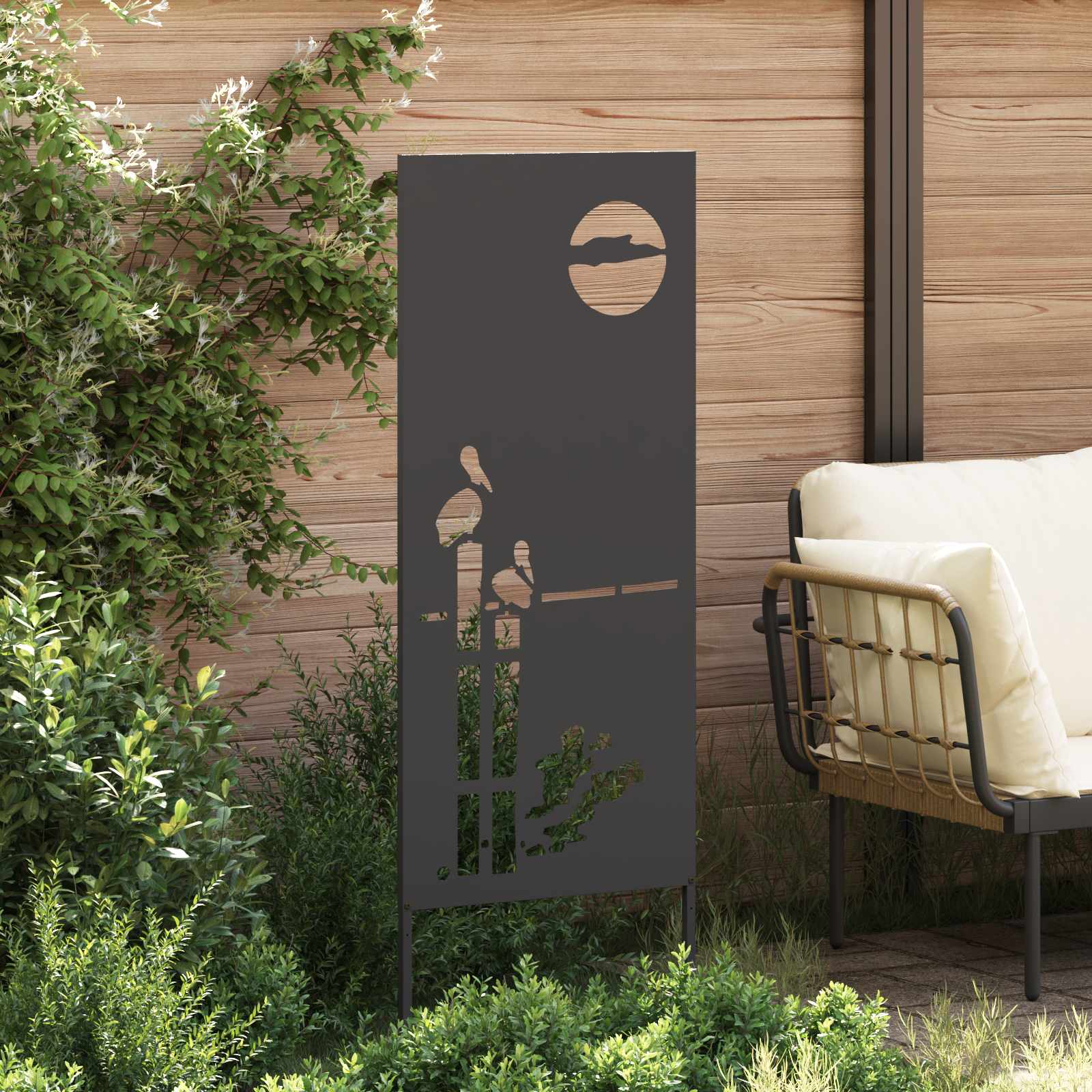 Tuin Privacy Screen Zwart 50 x 140 cm Koudgewalst staal image 3