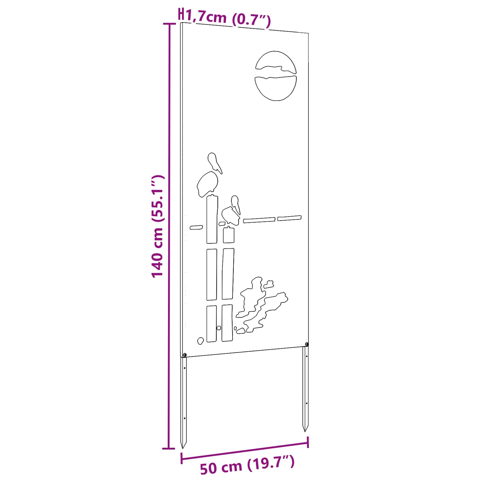 Tuin Privacy Screen Zwart 50 x 140 cm Koudgewalst staal image 10