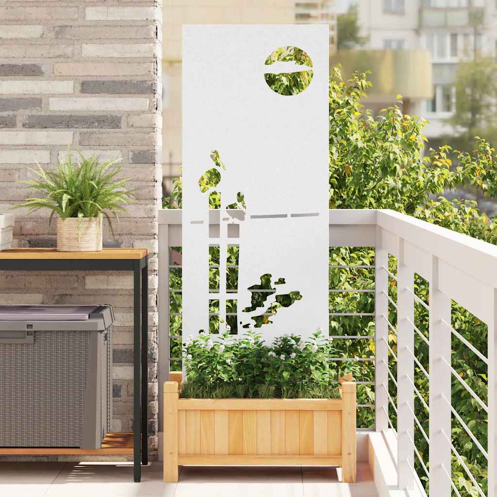 Tuin decoratief paneel Wit 50 x 140 cm Koudgewalst staal