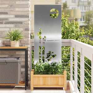 Zaslon za zasebnost v vrtu srebrna 50 x 140 cm Nerjaveče jeklo