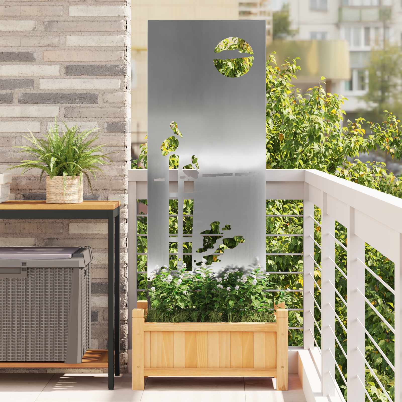 vidaXL Ecran de intimitate pentru grădină Argintiu 50 x 140 cm