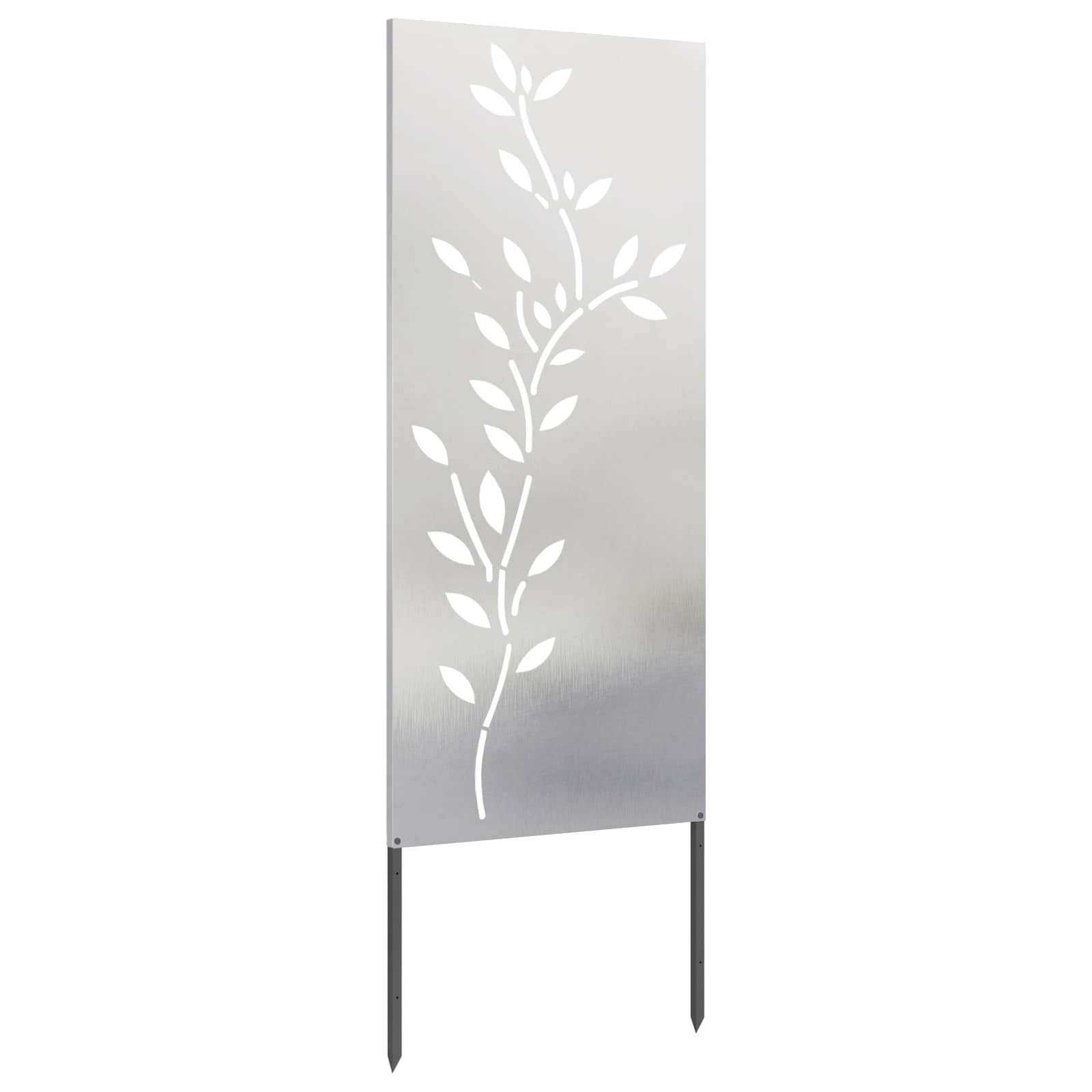 Tuin Privacy Screen Bloemen Zilver 50 x 140 cm Roestvrij staal image 5