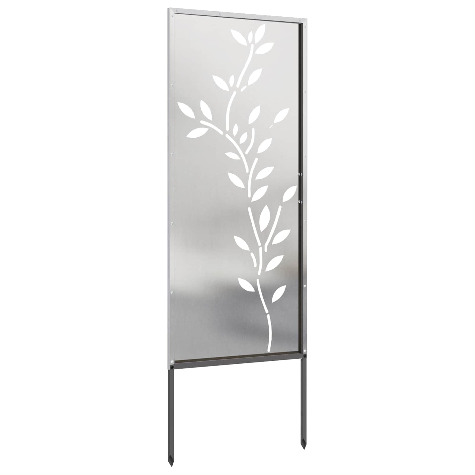 Tuin Privacy Screen Bloemen Zilver 50 x 140 cm Roestvrij staal image 6