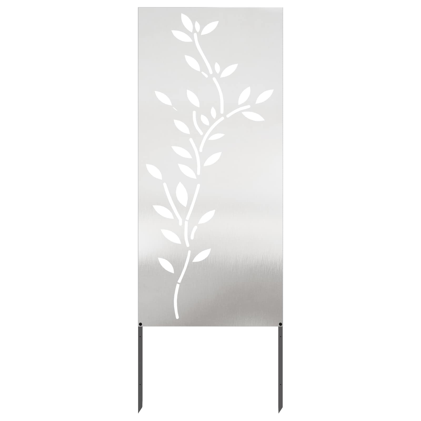 Tuin Privacy Screen Bloemen Zilver 50 x 140 cm Roestvrij staal image 2