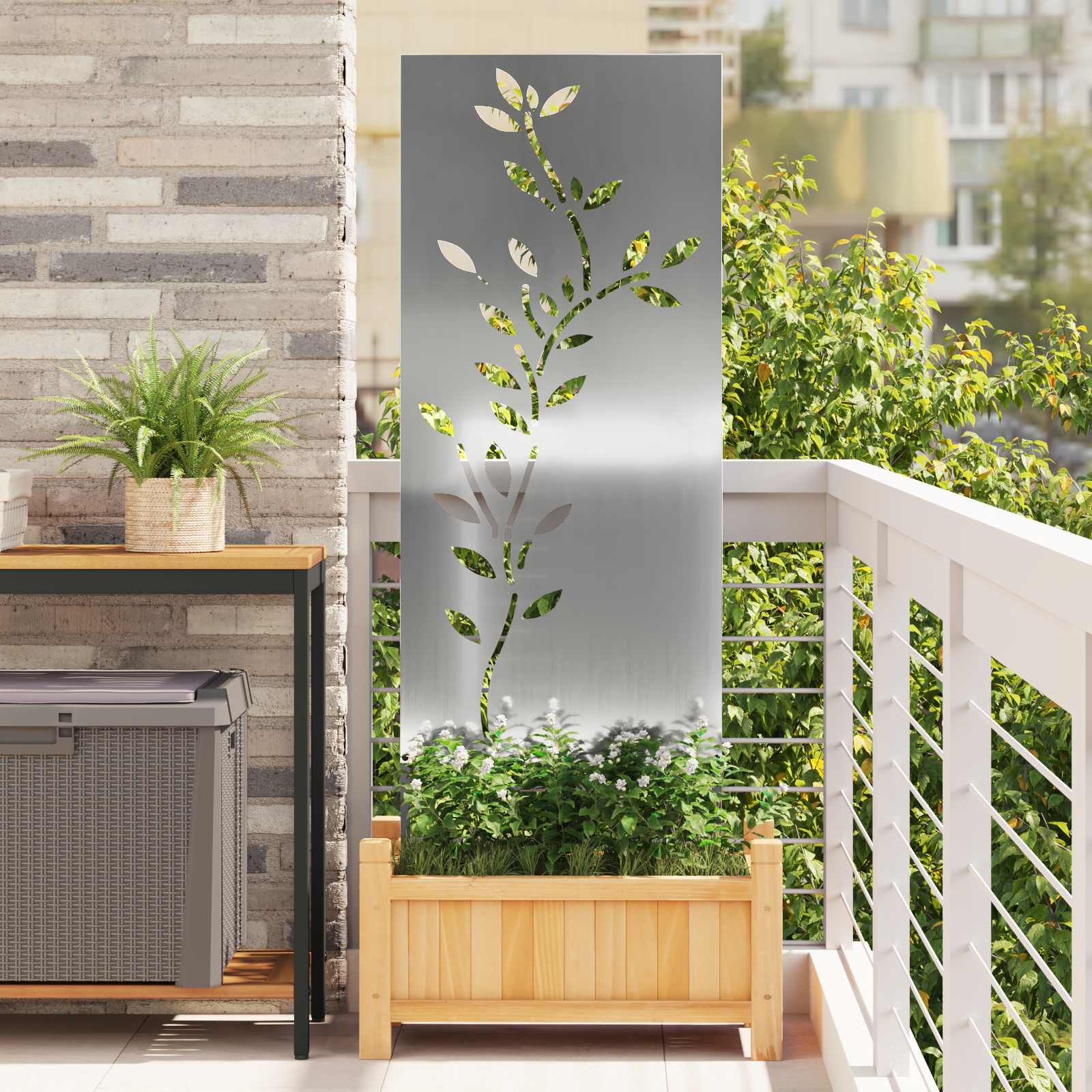 Tuin Privacy Screen Zilver 50 x 140 cm Gegalvaniseerd staal image 1