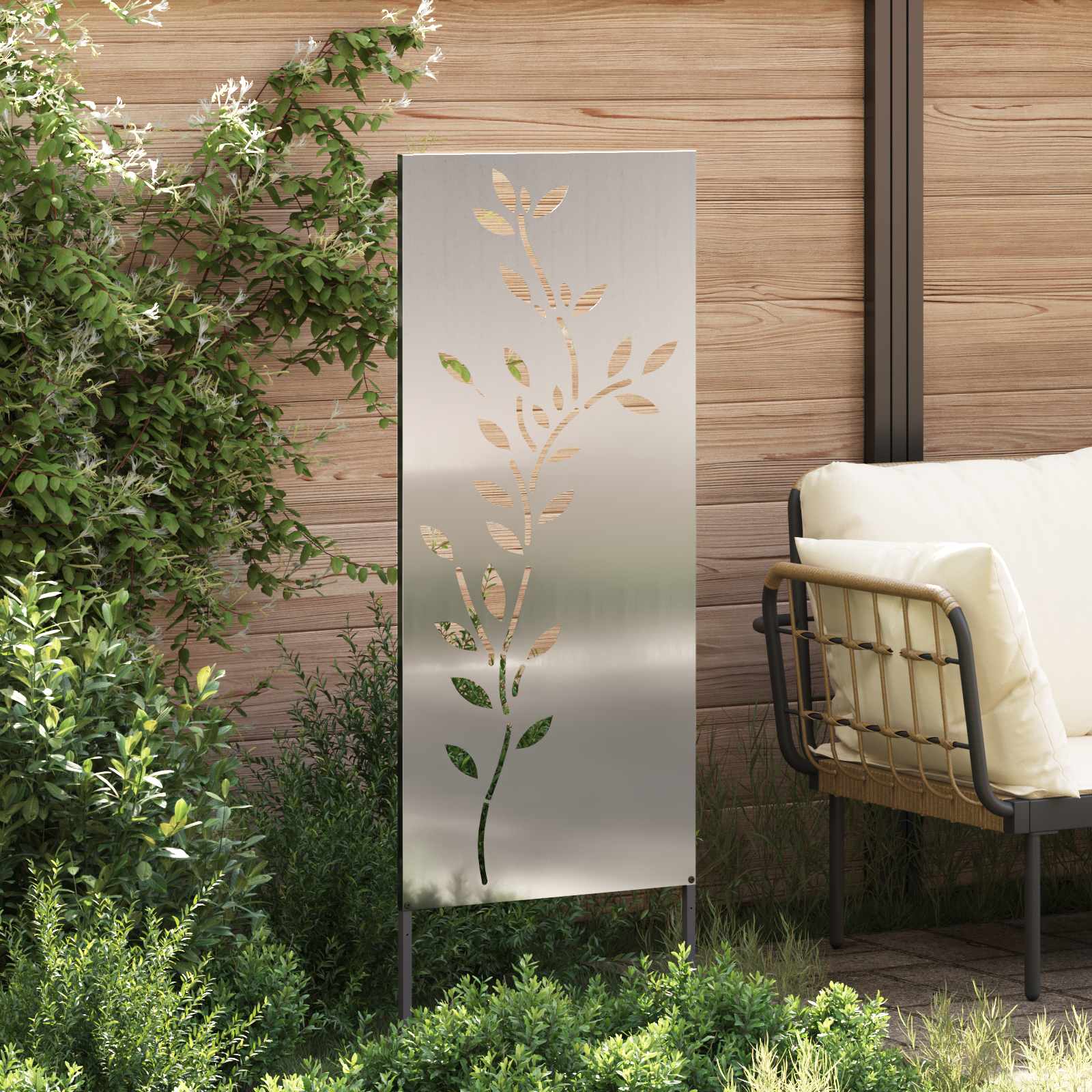 Tuin Privacy Screen Zilver 50 x 140 cm Gegalvaniseerd staal image 3