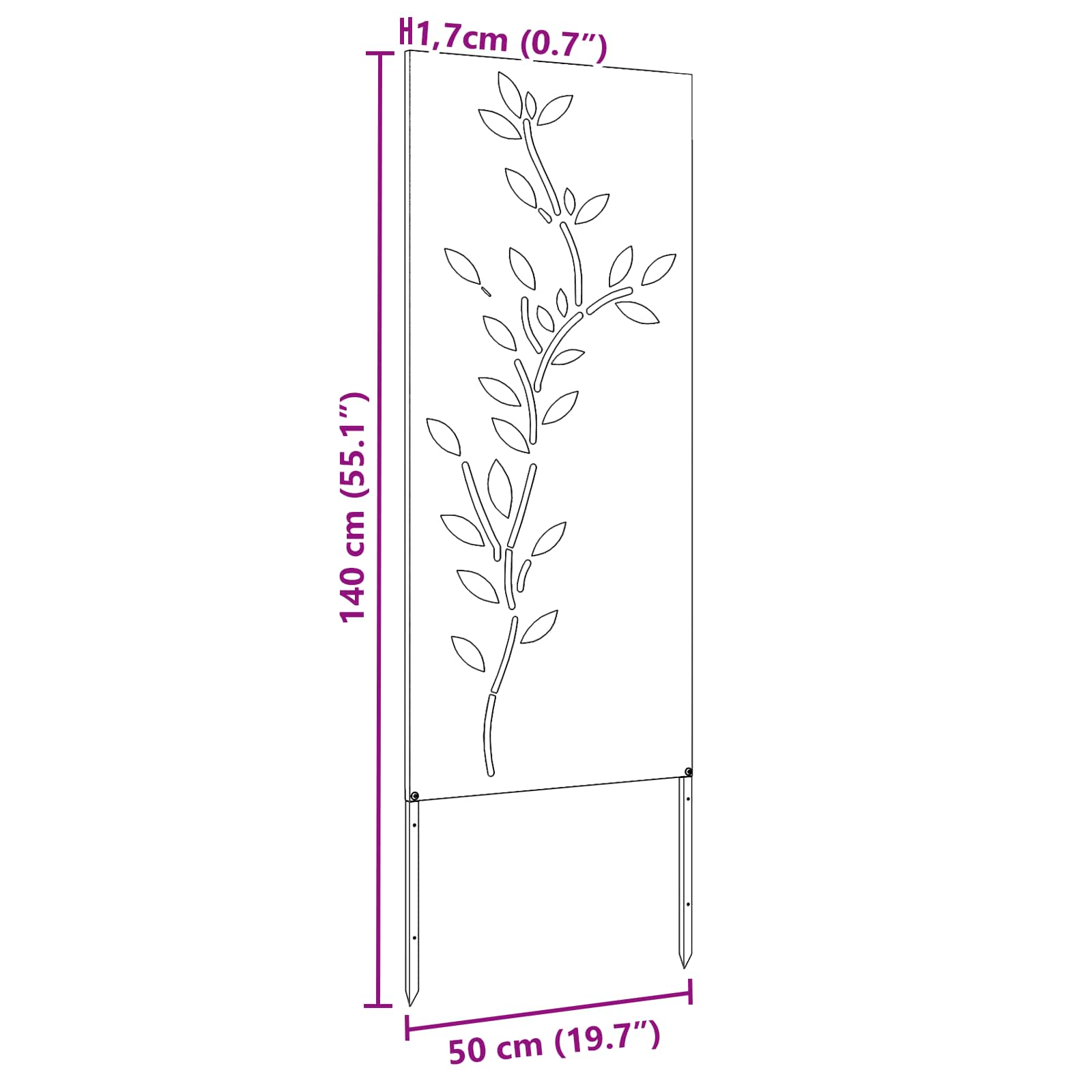 Tuin Privacy Screen Zilver 50 x 140 cm Gegalvaniseerd staal image 13