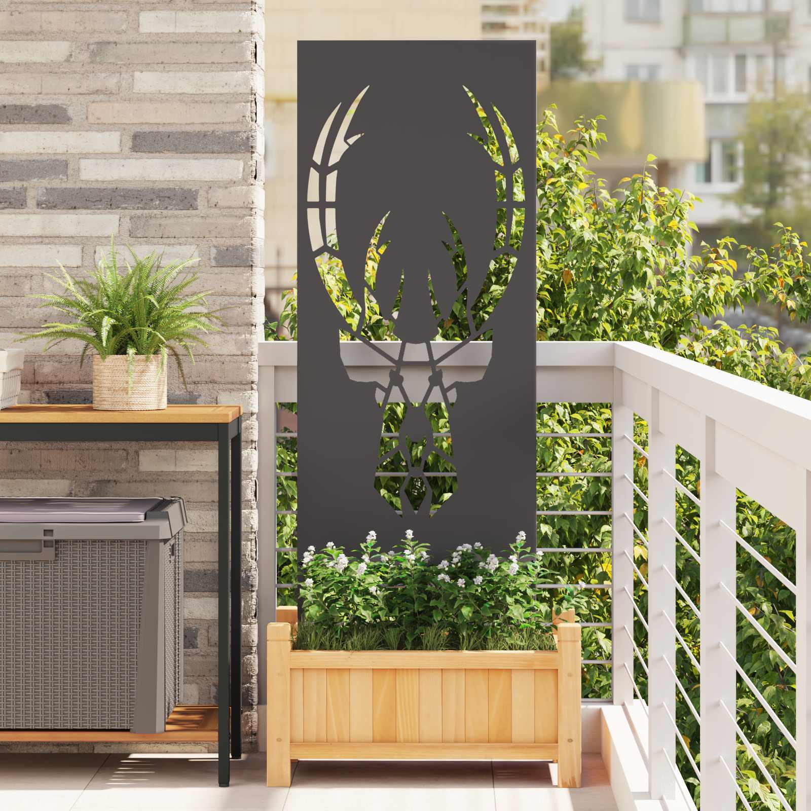 Zaslon za zasebnost v vrtu Črna 50 x 140 cm Mnogi jeklo