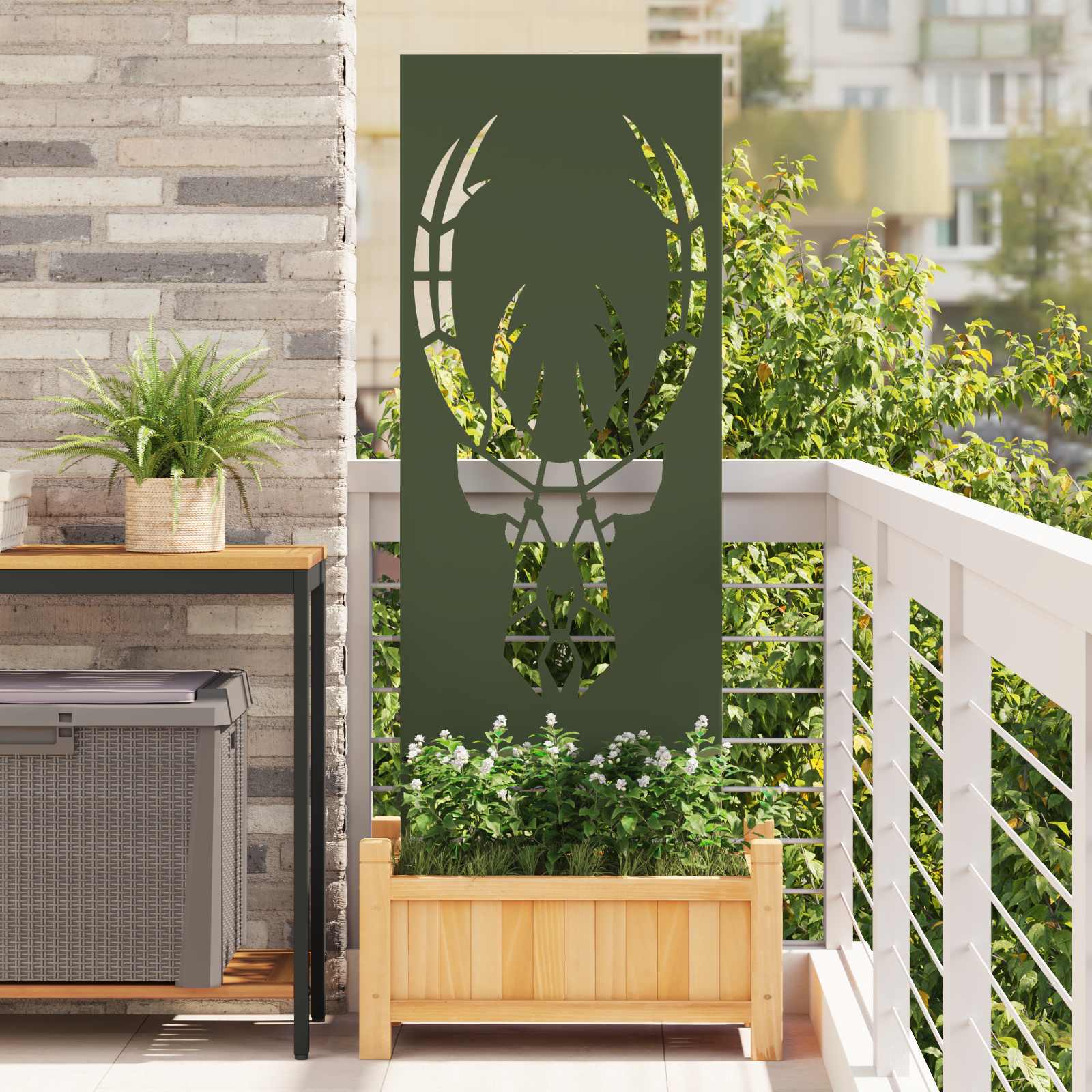 vidaXL Ecran de intimitate pentru grădină Olivengrønn 50 x 140 cm