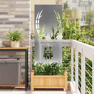 Zaslon za zasebnost v vrtu srebrna 50 x 140 cm Pocinkano jeklo