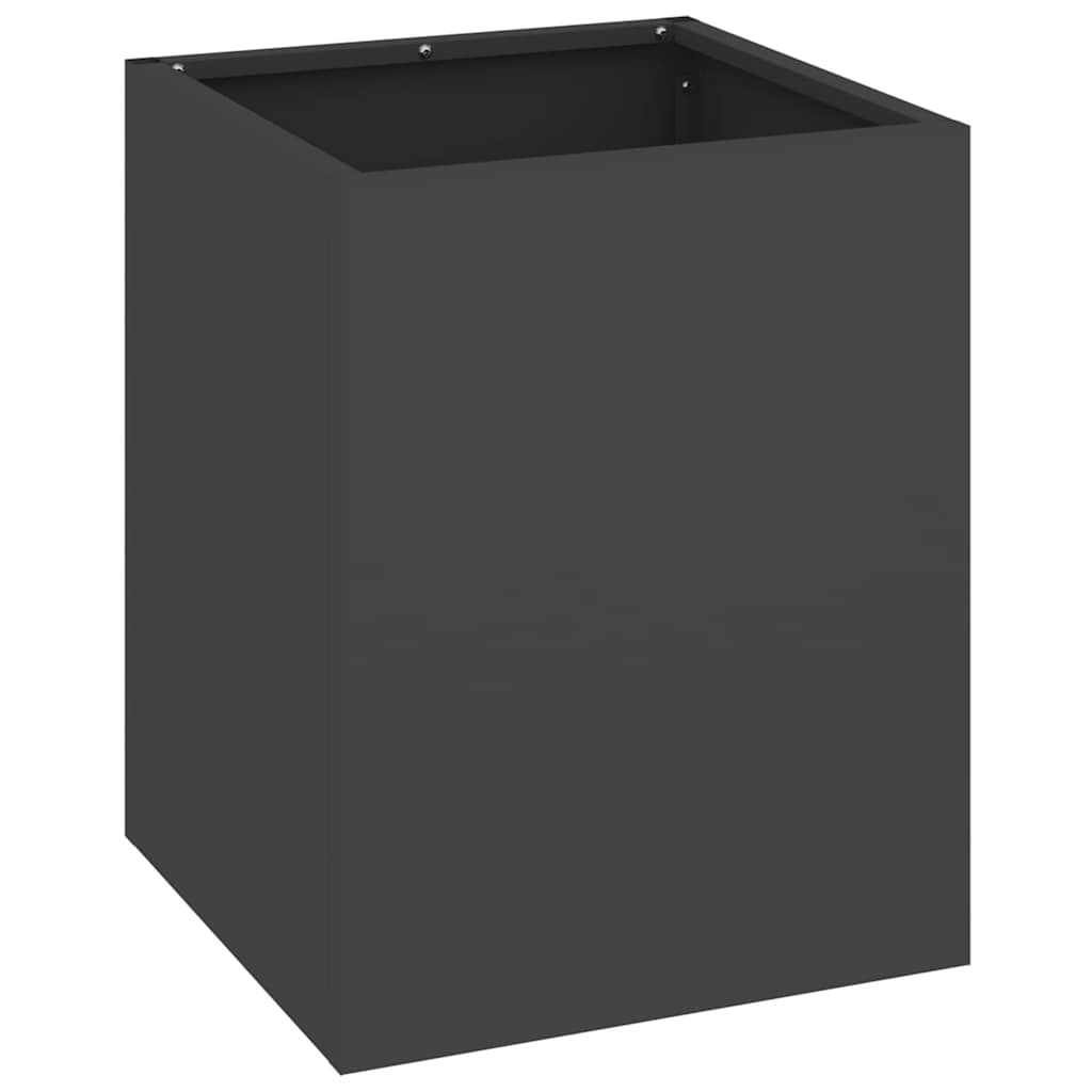  vidaXL Kerti cserép Fekete 32 x 32 x 40 cm Hidegen hengerelt acél akciós termékkép 1