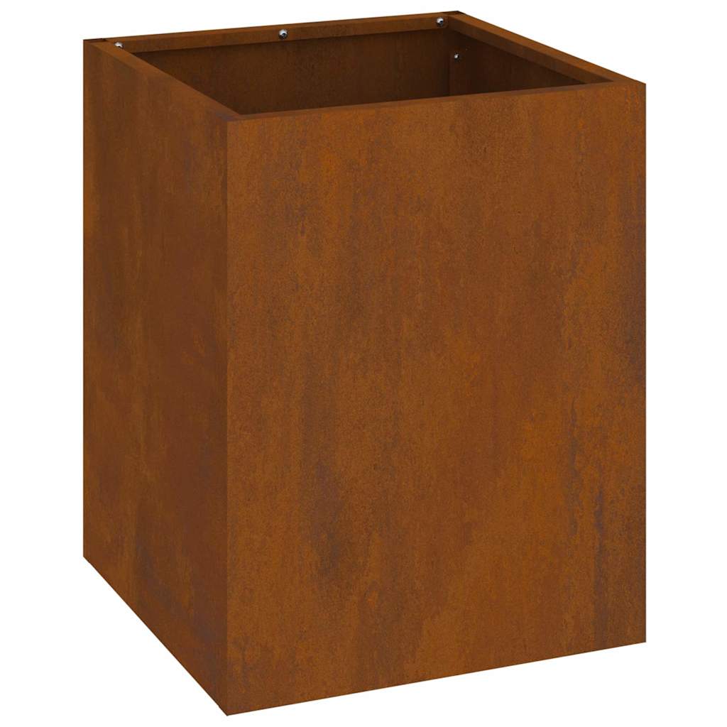  vidaXL Kerti cserép Barna 32 x 32 x 40 cm Idős acél akciós termékkép 1