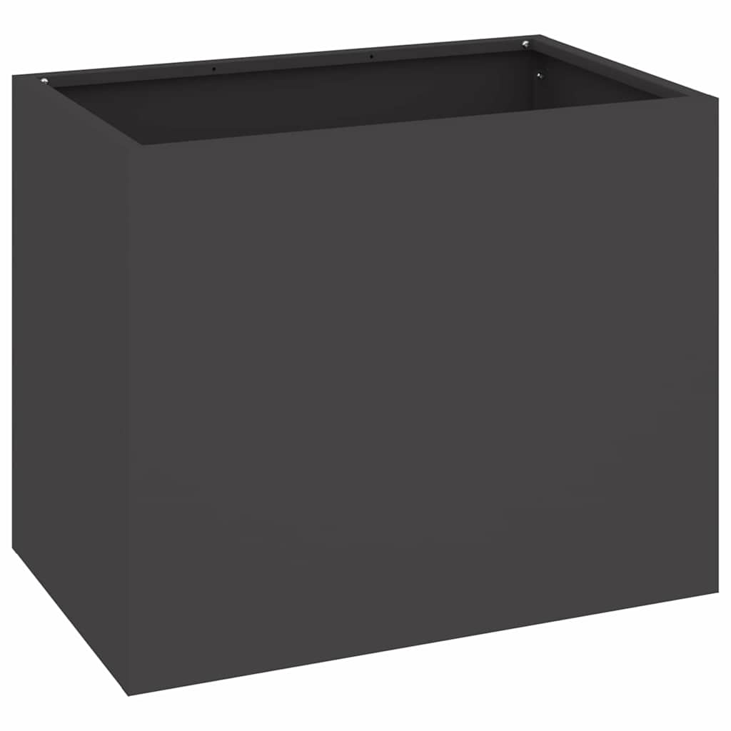  vidaXL Kerti cserép Fekete 50 x 32 x 40 cm Hidegen hengerelt acél akciós termékkép 1