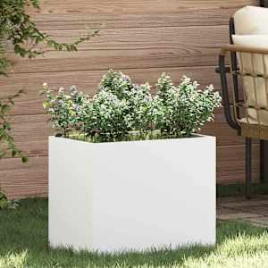 Vrtni lonček Bela 50 x 32 x 40 cm Mlinjeni jeklo