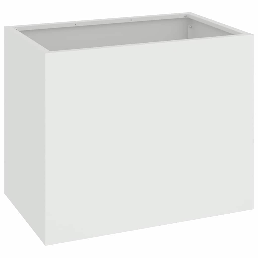  vidaXL Kerti cserép Fehér 50 x 32 x 40 cm Hidegen hengerelt acél akciós termékkép 1