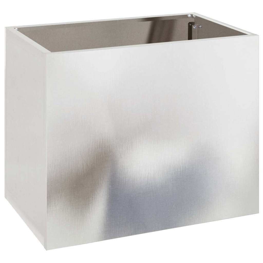  vidaXL Kerti cserép Ezüst 50 x 32 x 40 cm Rozsdamentes acél akciós termékkép 1