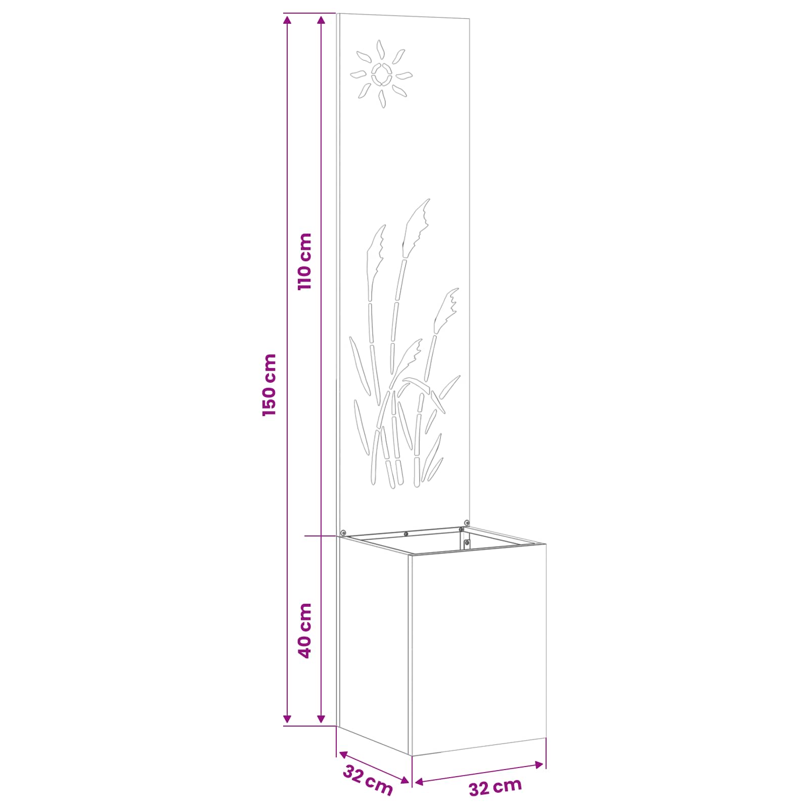 Zaslon za zasebnost v vrtu Ureznine Olivno zelena 32 x 150 cm - slika 11