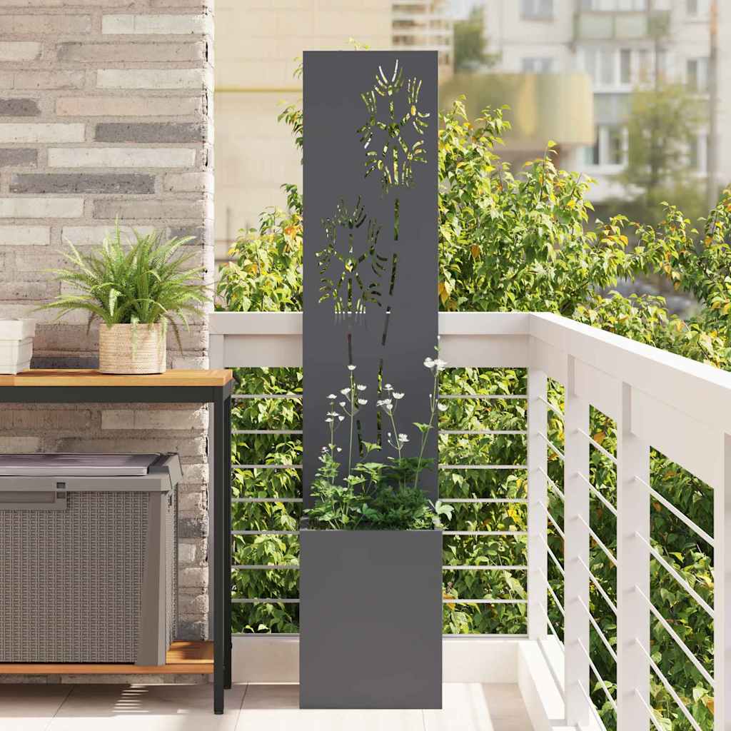 Havest vase med dekorativ panel Antracit 32 x 140 cm