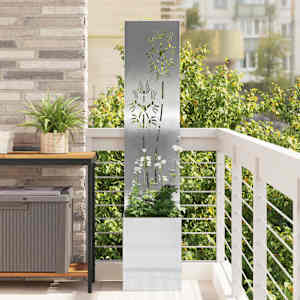Zaslon za zasebnost v vrtu Srebrna 32 x 140 cm Nerjaveče jeklo