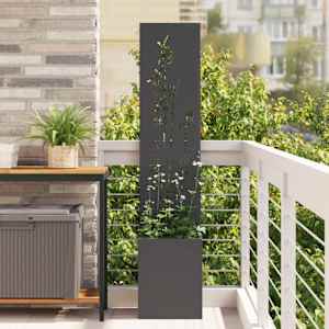 Zaslon za zasebnost v vrtu Črna 32 x 32 x 150 cm Mnogi jeklo