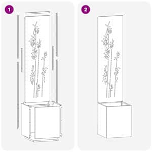 Soukromí na zahradě Květinový Olivově zelená 32 x 32 x 150 cm - obrázek 9