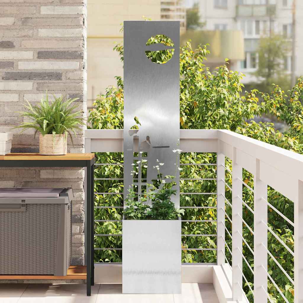 Tuinplant met Decoratief Paneel Zilver 32 x 140 cm