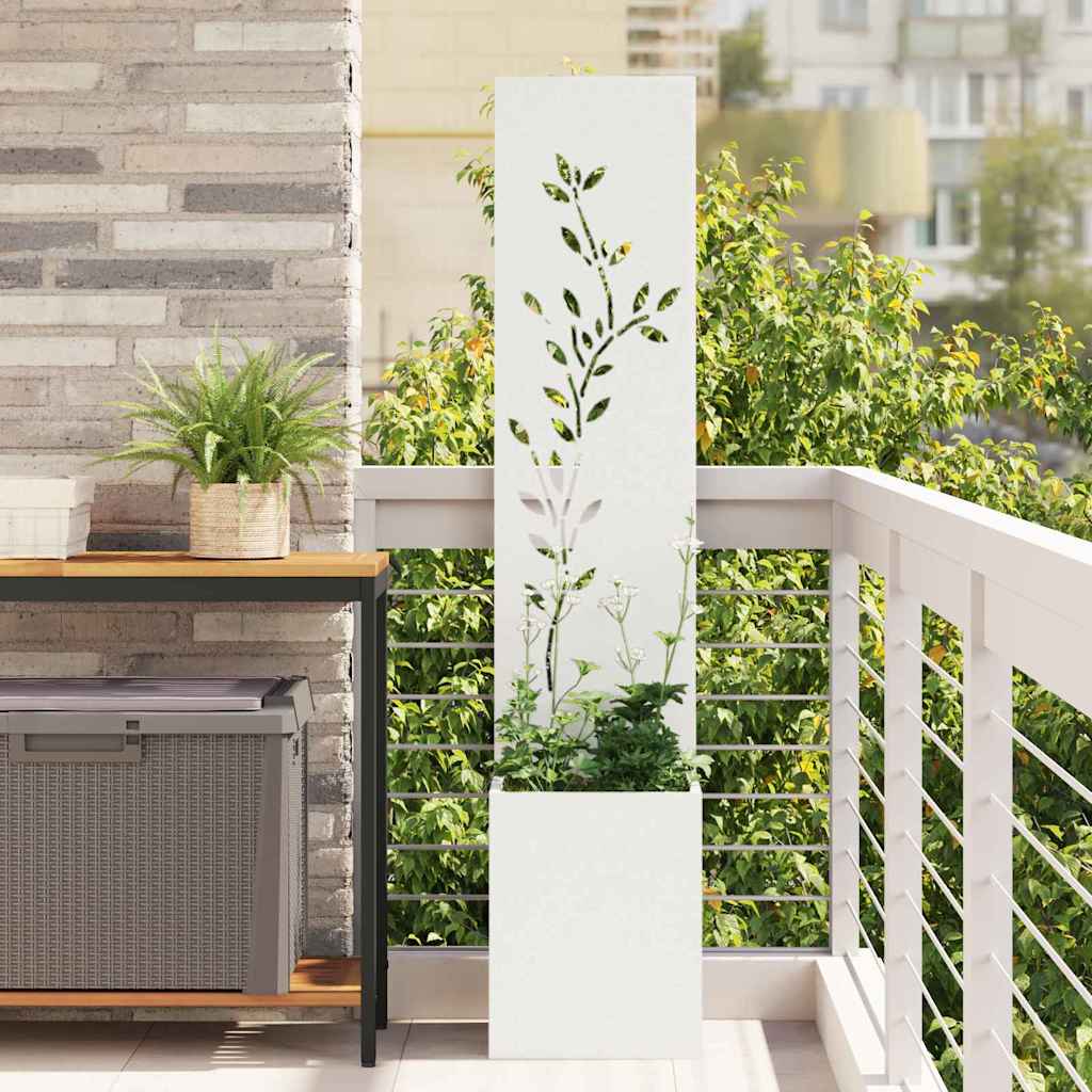 vidaXL Ecran de intimitate pentru grădină Floral Alb 32 x 140 cm