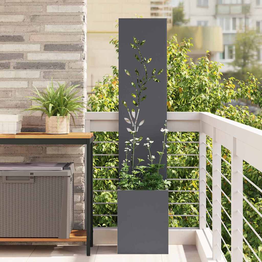 vidaXL Ecran de intimitate pentru grădină Floral Antracit 32 x 140 cm