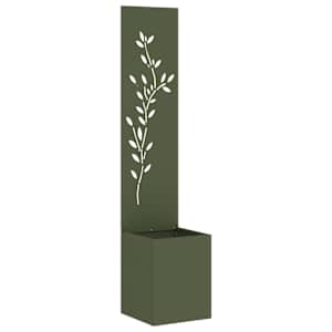 vidaXL Aia privaatsuse kate Lilled Oliiviroheline 32 x 32 x 150 cm