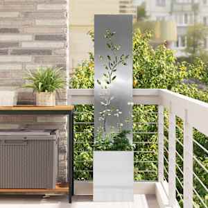 Zaslon za zasebnost v vrtu Cvetlični Srebrna 32 x 32 x 150 cm