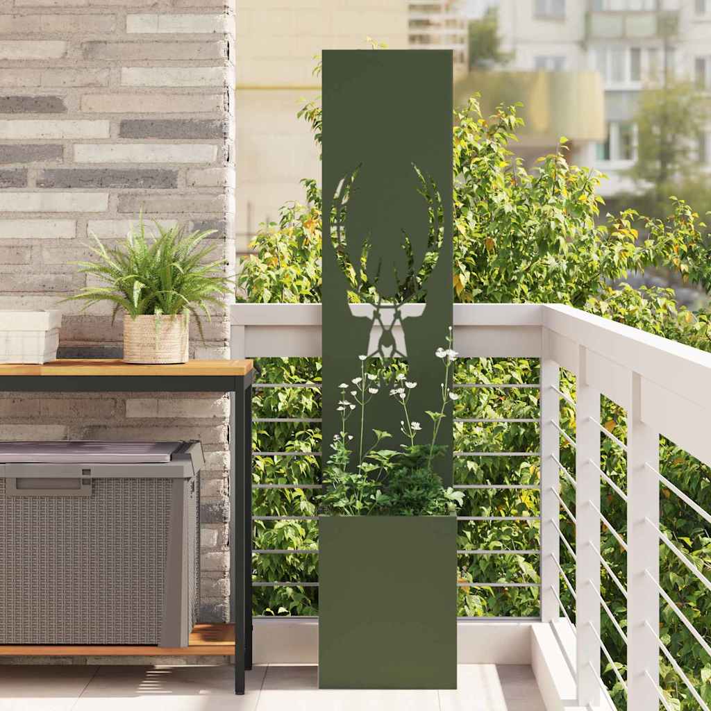 Tuin Privacy Screen Olijfgroen 32 x 140 cm Koudgewalst staal