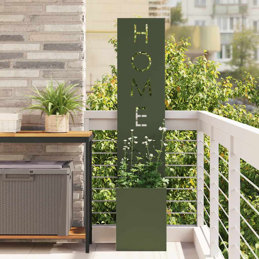Tuin Privacy Screen Olijfgroen 32 x 140 cm Koudgewalst staal
