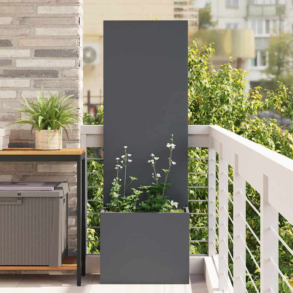 Záhradný Kvetináč s Dekoratívnym Panelom Antracit 50 x 140 cm 876443