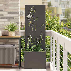 Zaslon za zasebnost v vrtu Črna 50 x 140 cm Mnogi jeklo