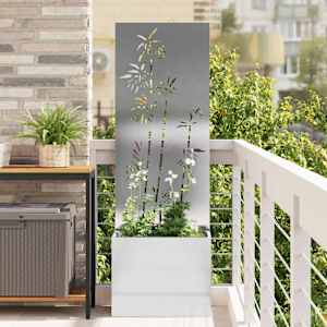 Zaslon za zasebnost v vrtu Srebrna 50 x 140 cm Nerjaveče jeklo