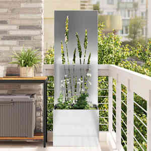 Zaslon za zasebnost v vrtu srebrna 50 x 140 cm Pocinkano jeklo