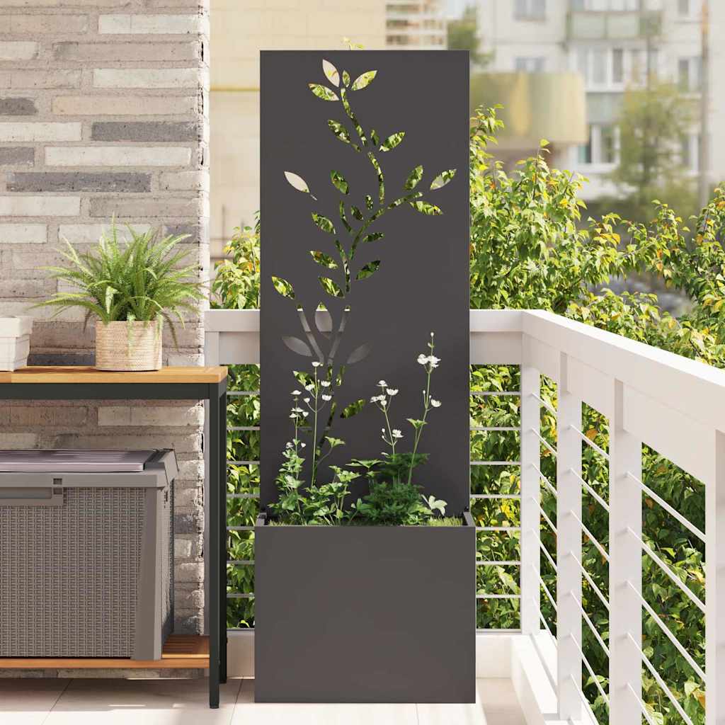 Havest vase med dekorativ panel Sort 50 x 140 cm